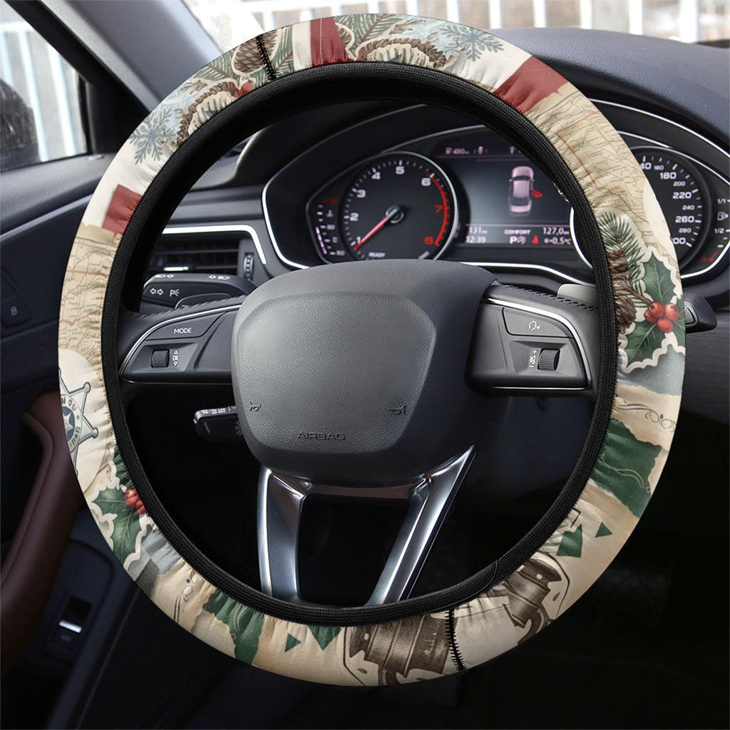 Bass Reeves Christmas Steering Wheel Cover Old West Marshal Frontier Collage Vintage