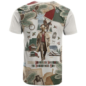 Bass Reeves Christmas T shirt Old West Marshal Frontier Collage Vintage