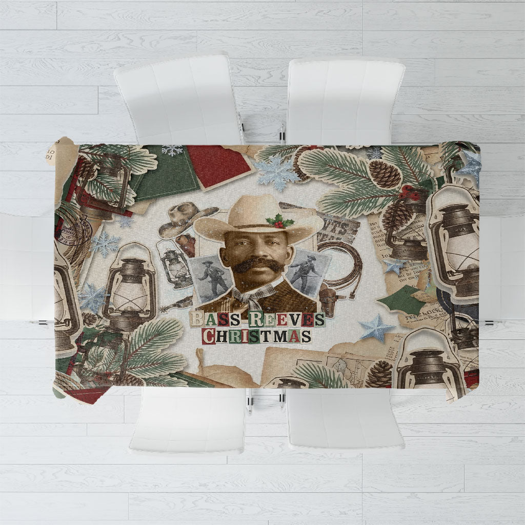 Bass Reeves Christmas Tablecloth Old West Marshal Frontier Collage Vintage