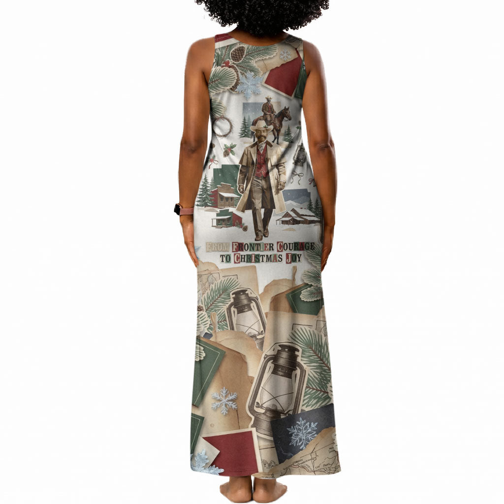 Bass Reeves Christmas Tank Maxi Dress Old West Marshal Frontier Collage Vintage