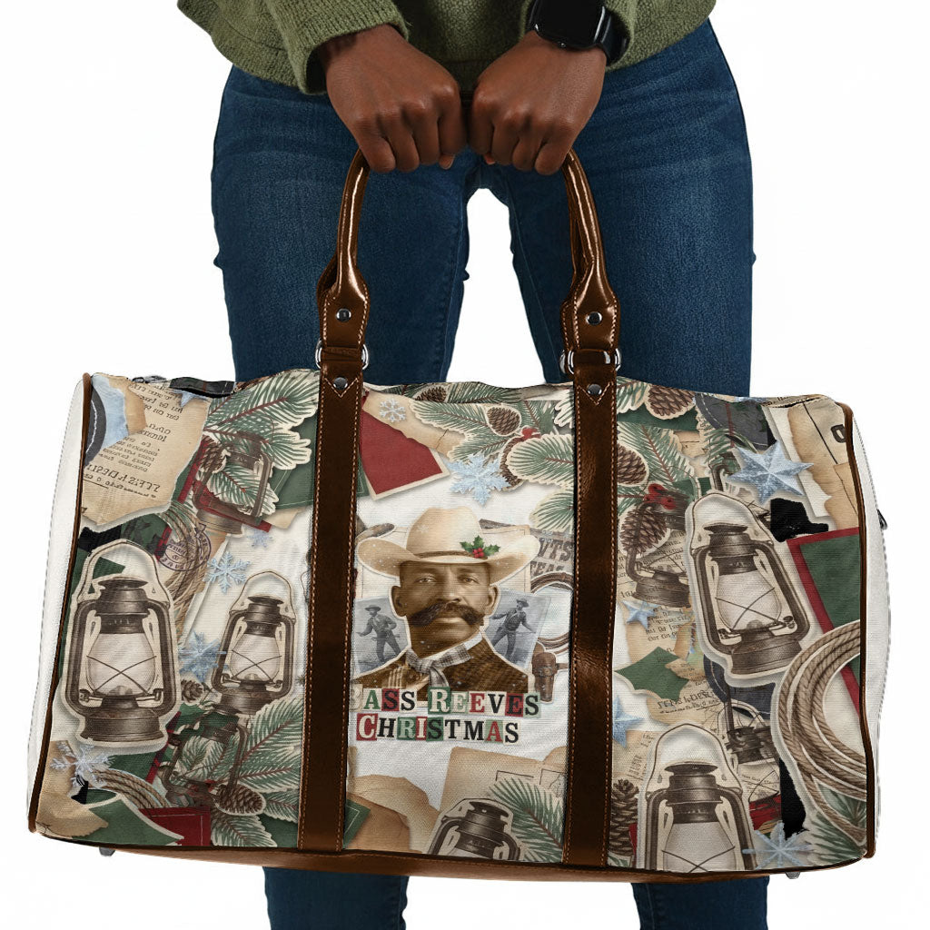 Bass Reeves Christmas Travel Bag Old West Marshal Frontier Collage Vintage
