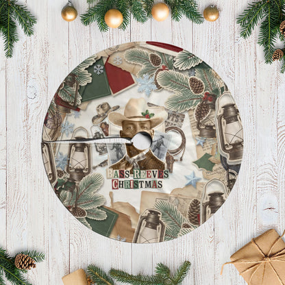 Bass Reeves Christmas Tree Skirt Old West Marshal Frontier Collage Vintage