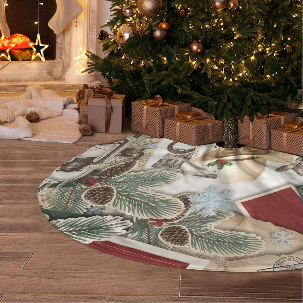Bass Reeves Christmas Tree Skirt Old West Marshal Frontier Collage Vintage