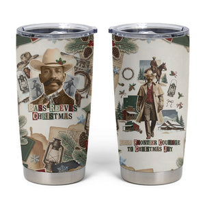Bass Reeves Christmas Tumbler Cup Old West Marshal Frontier Collage Vintage