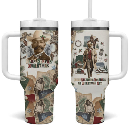 Bass Reeves Christmas Tumbler With Handle Old West Marshal Frontier Collage Vintage