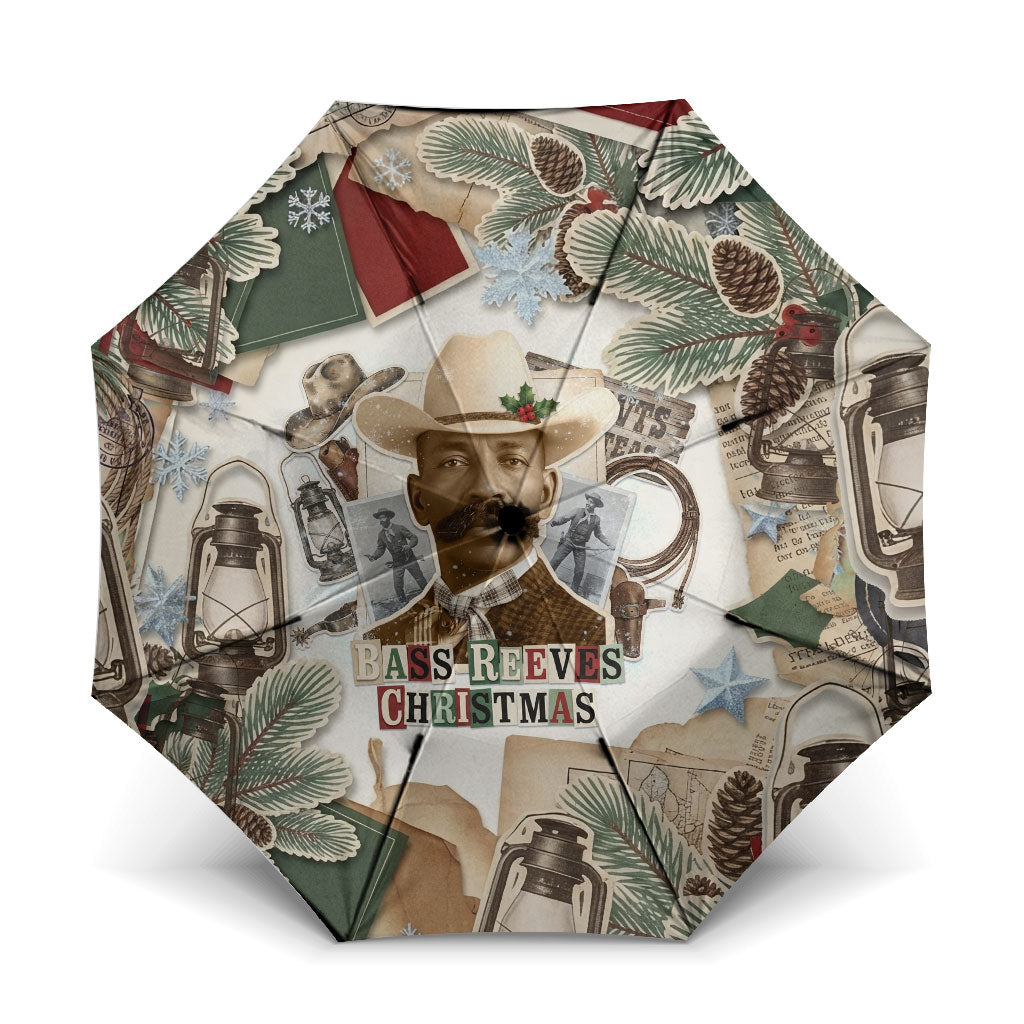 Bass Reeves Christmas Umbrella Old West Marshal Frontier Collage Vintage