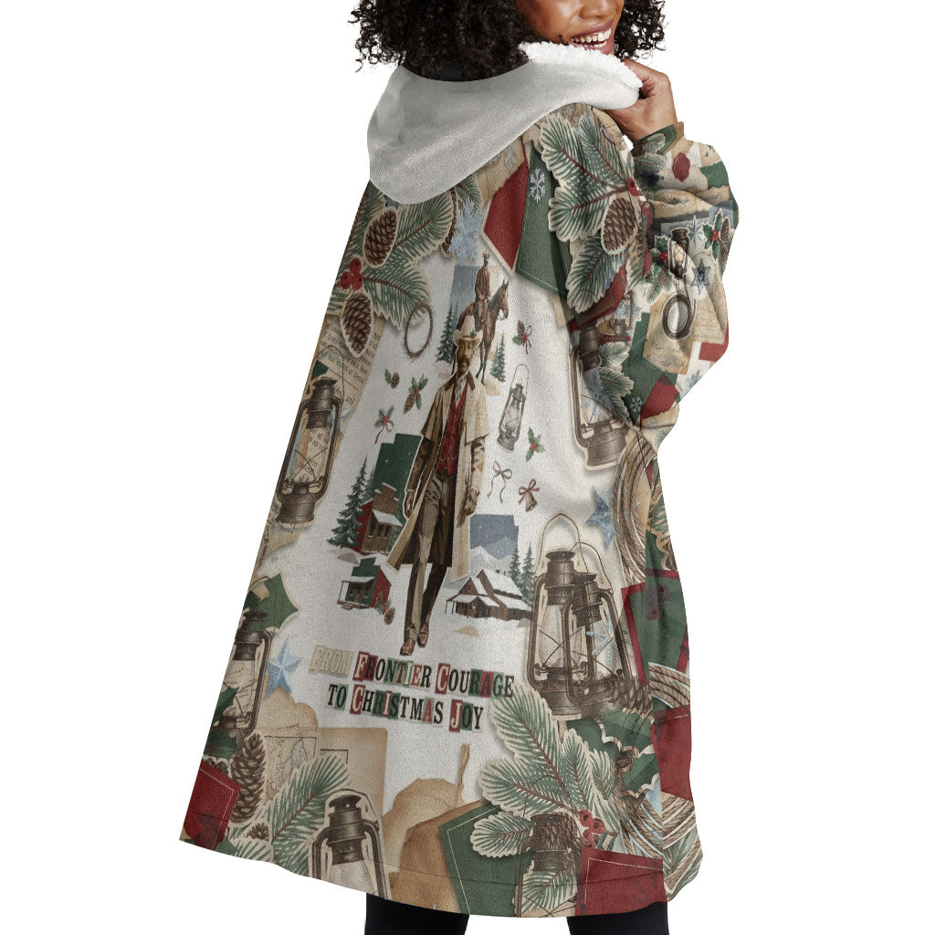 Bass Reeves Christmas Wearable Blanket Hoodie Old West Marshal Frontier Collage Vintage