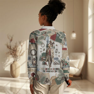 Bass Reeves Christmas Women Casual Shirt Old West Marshal Frontier Collage Vintage