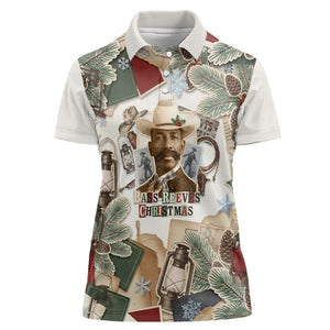 Bass Reeves Christmas Women Polo Shirt Old West Marshal Frontier Collage Vintage