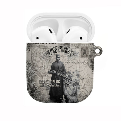 Mary Fields Christmas AirPods Case Stagecoach Mary Vintage Western Map Mail Carrier