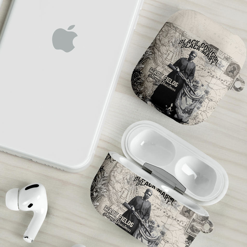 Mary Fields Christmas AirPods Case Stagecoach Mary Vintage Western Map Mail Carrier