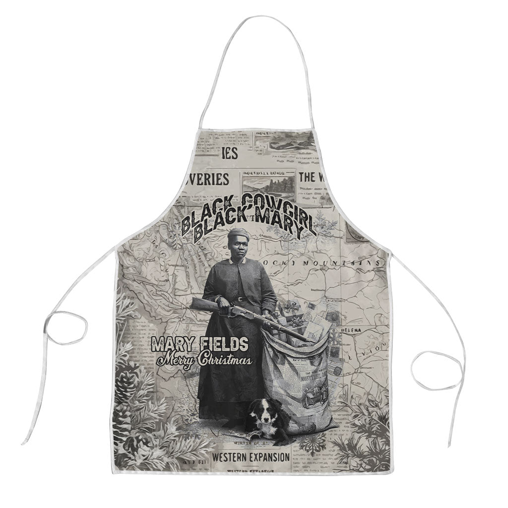 Mary Fields Christmas Apron Stagecoach Mary Vintage Western Map Mail Carrier
