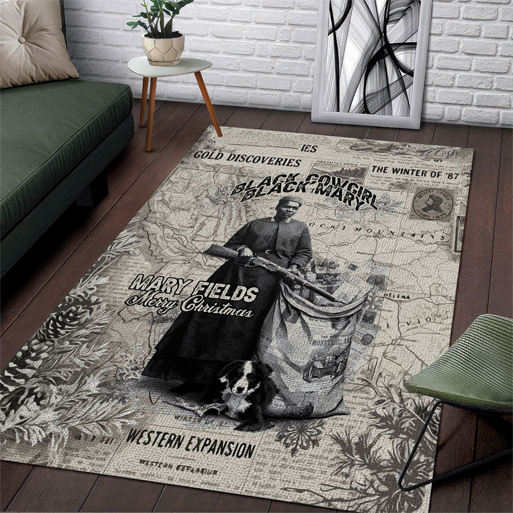 Mary Fields Christmas Area Rug Stagecoach Mary Vintage Western Map Mail Carrier