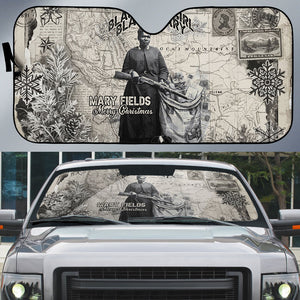 Mary Fields Christmas Auto Sun Shade Stagecoach Mary Vintage Western Map Mail Carrier