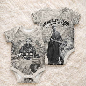 Mary Fields Christmas Baby Onesie Stagecoach Mary Vintage Western Map Mail Carrier
