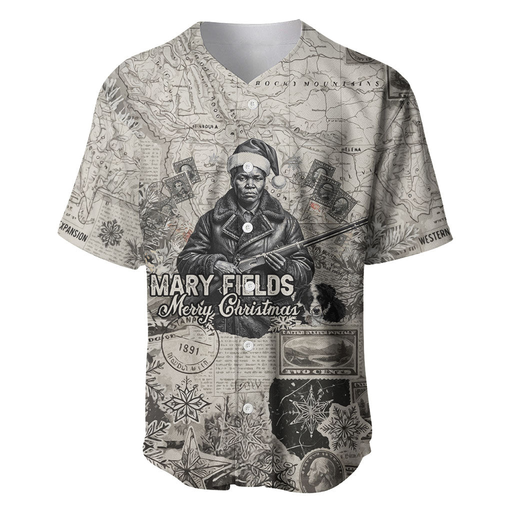 Mary Fields Christmas Baseball Jersey Stagecoach Mary Vintage Western Map Mail Carrier