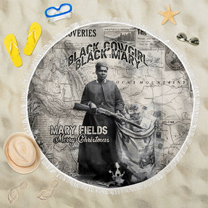 Mary Fields Christmas Beach Blanket Stagecoach Mary Vintage Western Map Mail Carrier