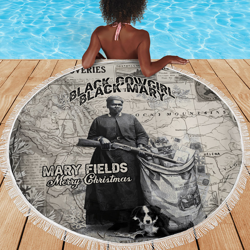 Mary Fields Christmas Beach Blanket Stagecoach Mary Vintage Western Map Mail Carrier