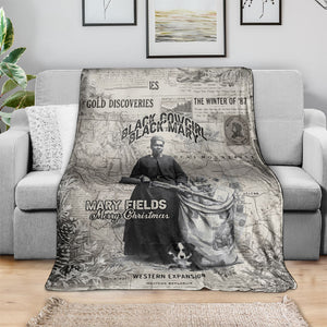 Mary Fields Christmas Blanket Stagecoach Mary Vintage Western Map Mail Carrier