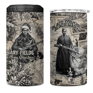 Mary Fields Christmas 4 in 1 Can Cooler Tumbler Stagecoach Mary Vintage Western Map Mail Carrier