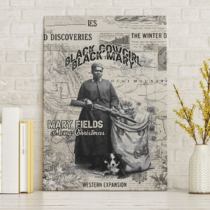 Mary Fields Christmas Canvas Wall Art Stagecoach Mary Vintage Western Map Mail Carrier