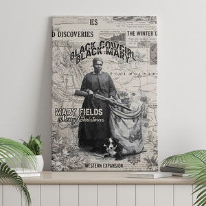 Mary Fields Christmas Canvas Wall Art Stagecoach Mary Vintage Western Map Mail Carrier