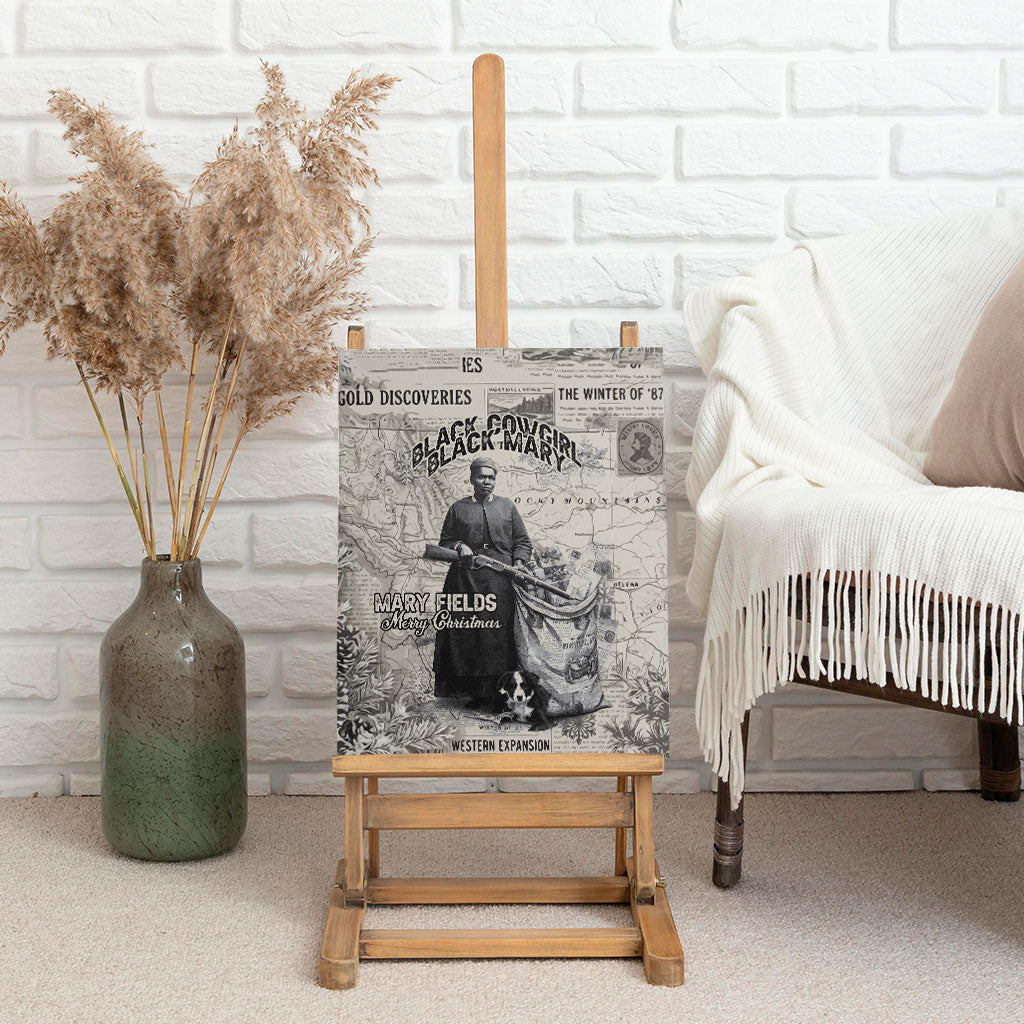 Mary Fields Christmas Canvas Wall Art Stagecoach Mary Vintage Western Map Mail Carrier