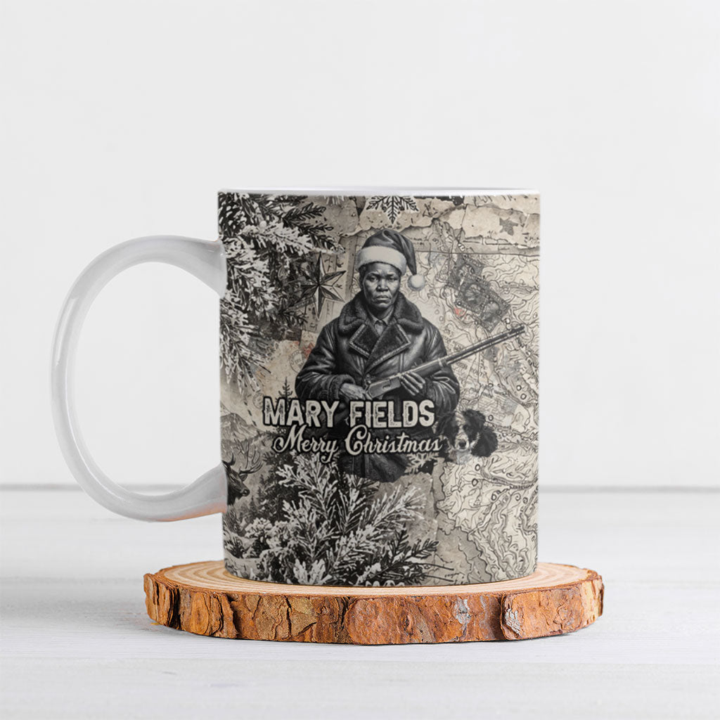Mary Fields Christmas Ceramic Mug Stagecoach Mary Vintage Western Map Mail Carrier