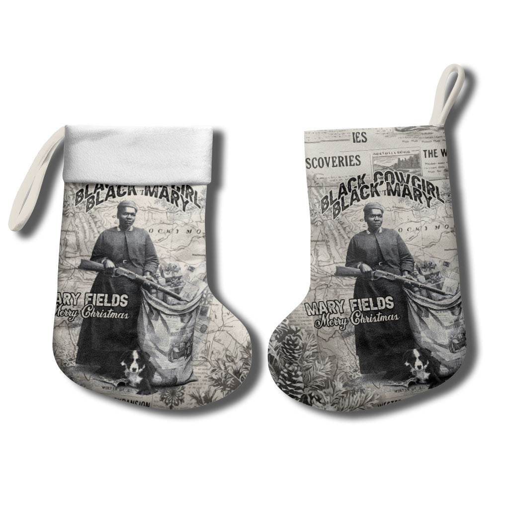 Mary Fields Christmas Stocking Stagecoach Mary Vintage Western Map Mail Carrier