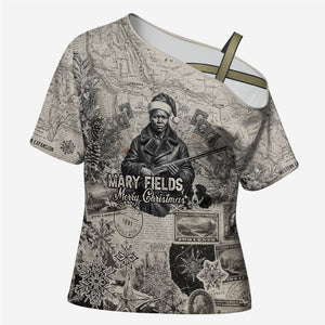 Mary Fields Christmas Cross Shoulder Shirt Stagecoach Mary Vintage Western Map Mail Carrier