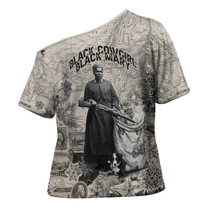 Mary Fields Christmas Cross Shoulder Shirt Stagecoach Mary Vintage Western Map Mail Carrier