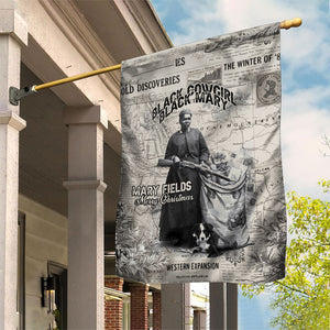 Mary Fields Christmas Garden Flag Stagecoach Mary Vintage Western Map Mail Carrier