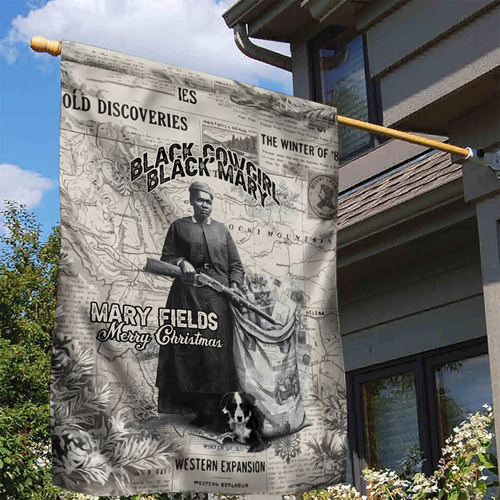 Mary Fields Christmas Garden Flag Stagecoach Mary Vintage Western Map Mail Carrier