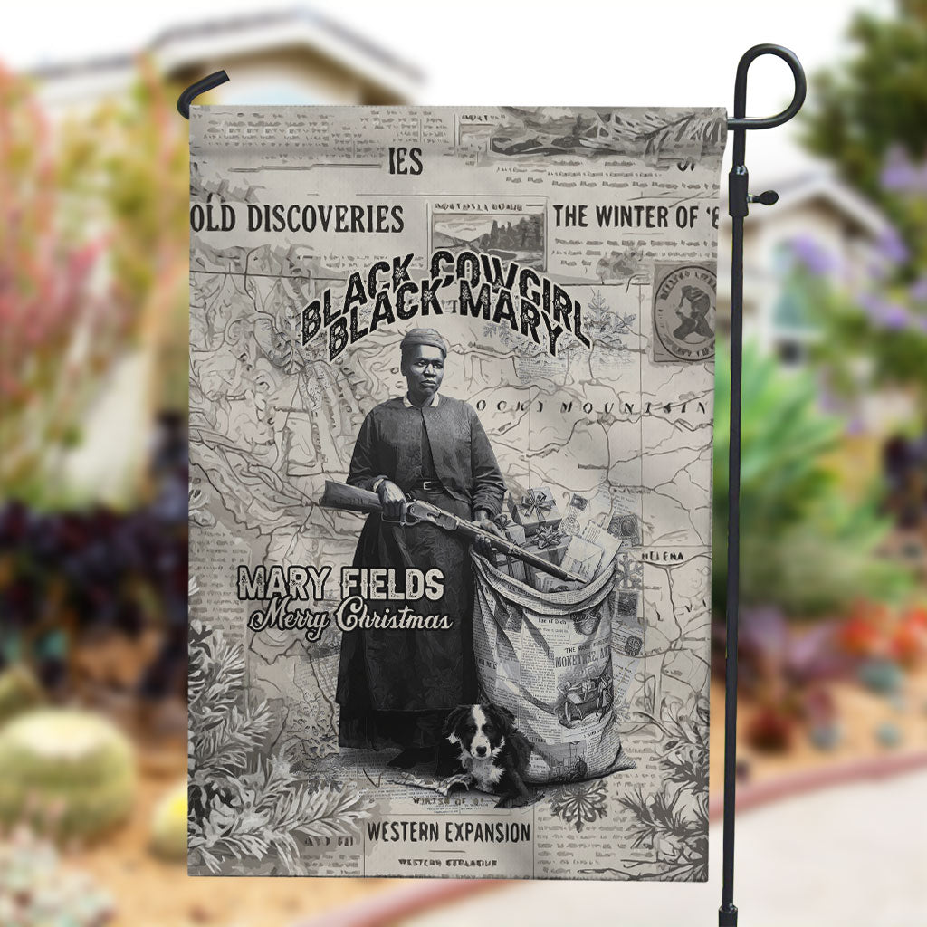 Mary Fields Christmas Garden Flag Stagecoach Mary Vintage Western Map Mail Carrier
