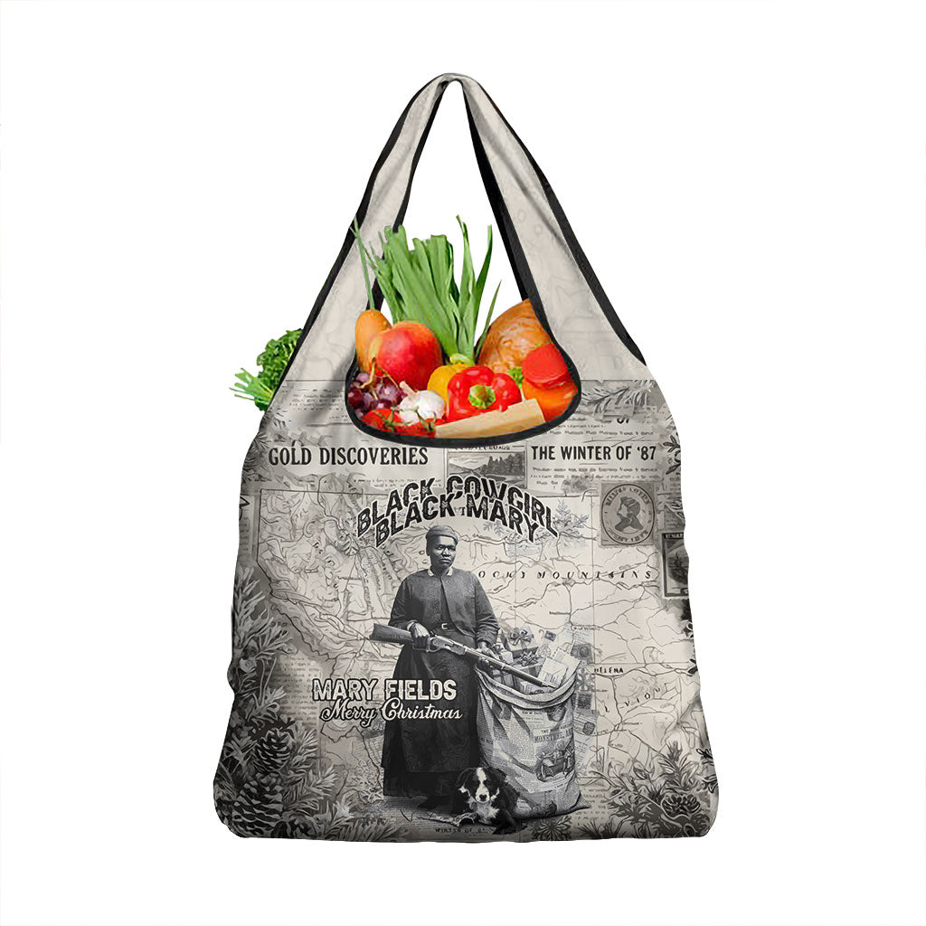 Mary Fields Christmas Grocery Bag Stagecoach Mary Vintage Western Map Mail Carrier