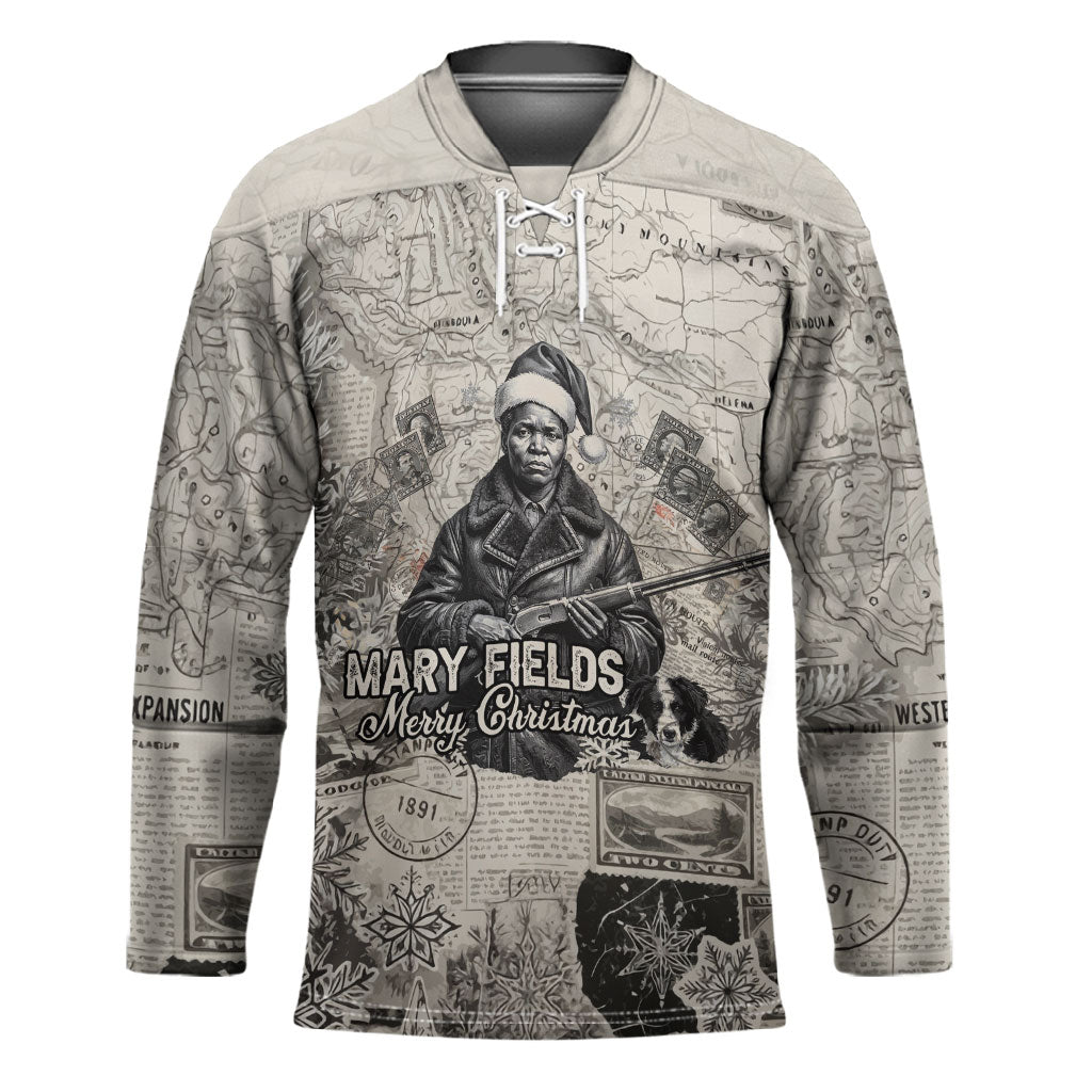 Mary Fields Christmas Hockey Jersey Stagecoach Mary Vintage Western Map Mail Carrier