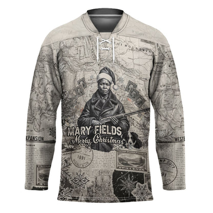 Mary Fields Christmas Hockey Jersey Stagecoach Mary Vintage Western Map Mail Carrier