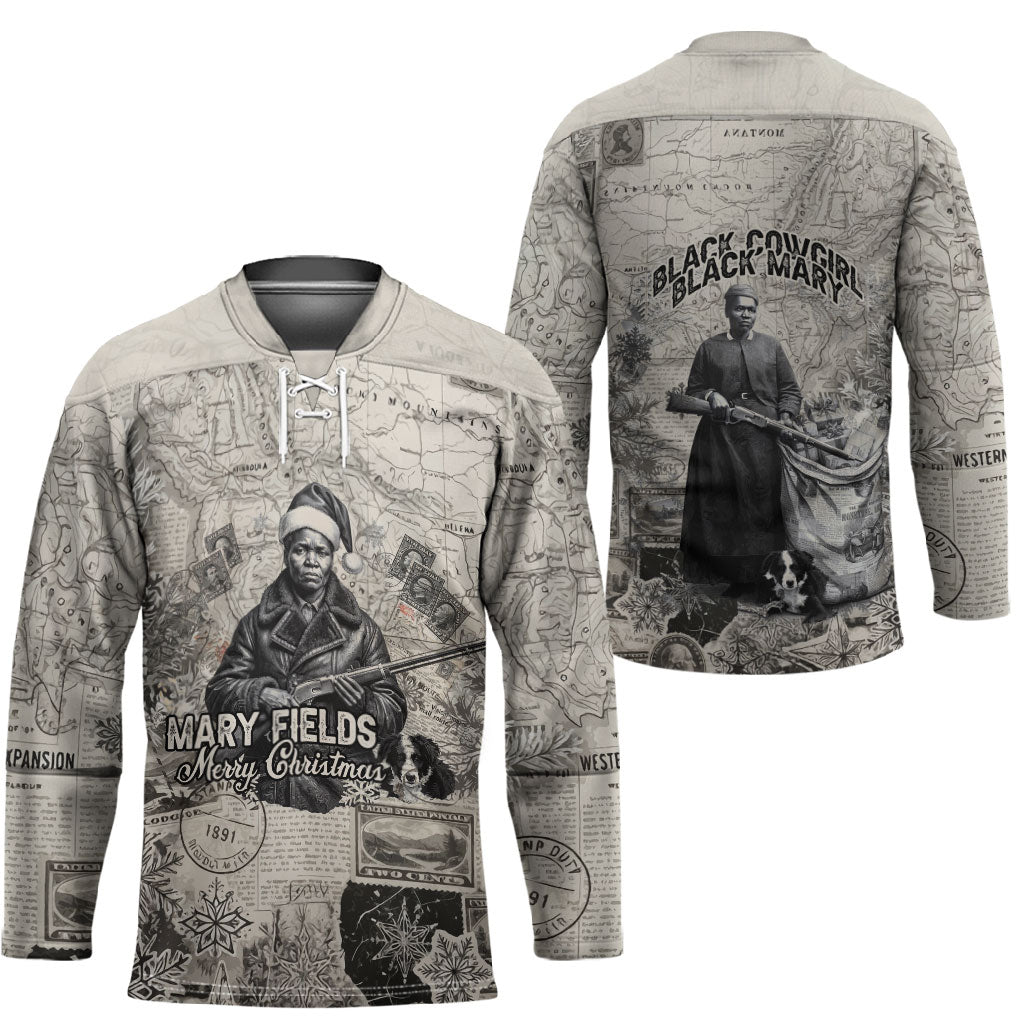 Mary Fields Christmas Hockey Jersey Stagecoach Mary Vintage Western Map Mail Carrier