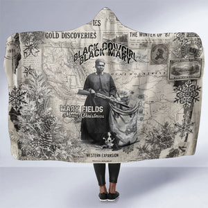 Mary Fields Christmas Hooded Blanket Stagecoach Mary Vintage Western Map Mail Carrier
