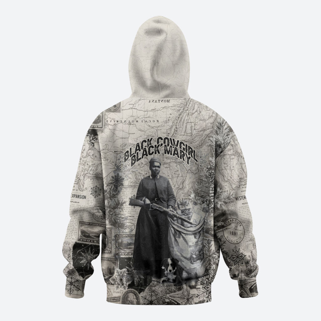 Mary Fields Christmas Hoodie Stagecoach Mary Vintage Western Map Mail Carrier