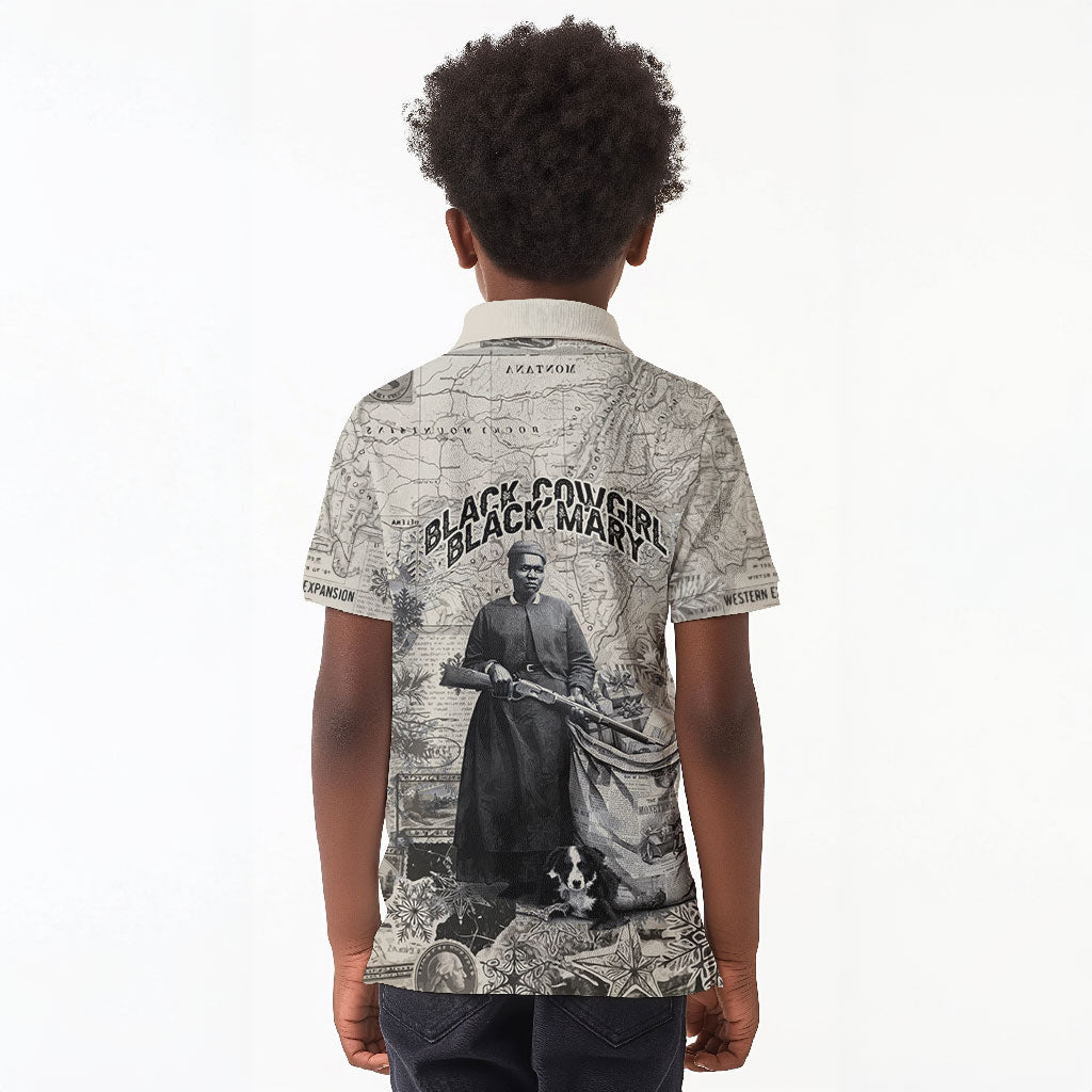Mary Fields Christmas Kid Polo Shirt Stagecoach Mary Vintage Western Map Mail Carrier