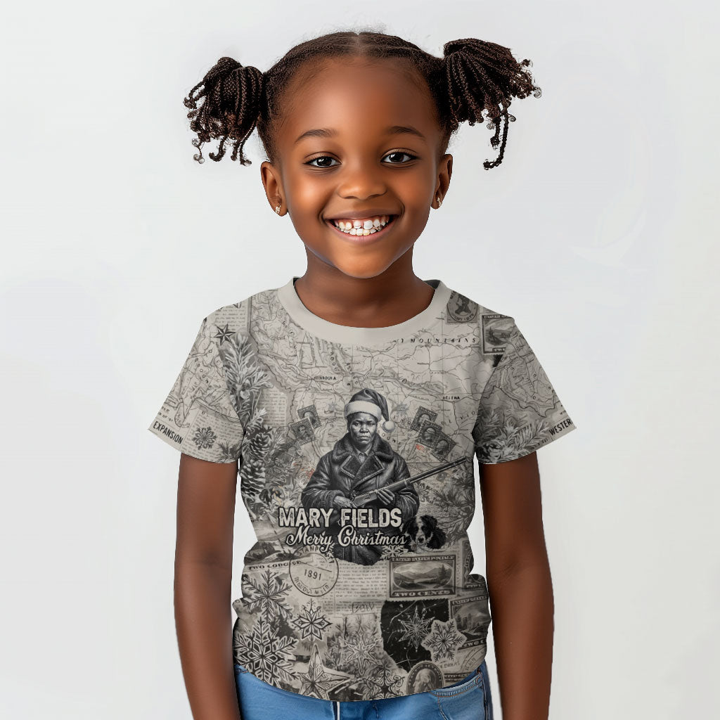 Mary Fields Christmas Kid T shirt Stagecoach Mary Vintage Western Map Mail Carrier