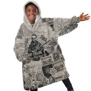 Mary Fields Christmas Kid Wearable Blanket Hoodie Stagecoach Mary Vintage Western Map Mail Carrier