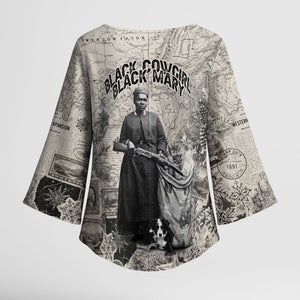 Mary Fields Christmas Kimono Sleeve Blouse Stagecoach Mary Vintage Western Map Mail Carrier