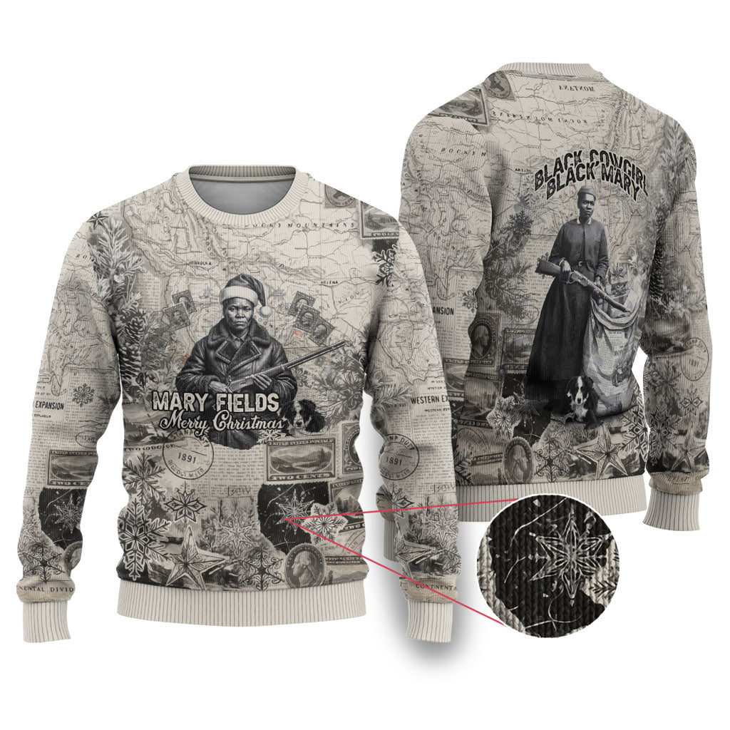 Mary Fields Christmas Ugly Christmas Sweater Stagecoach Mary Vintage Western Map Mail Carrier