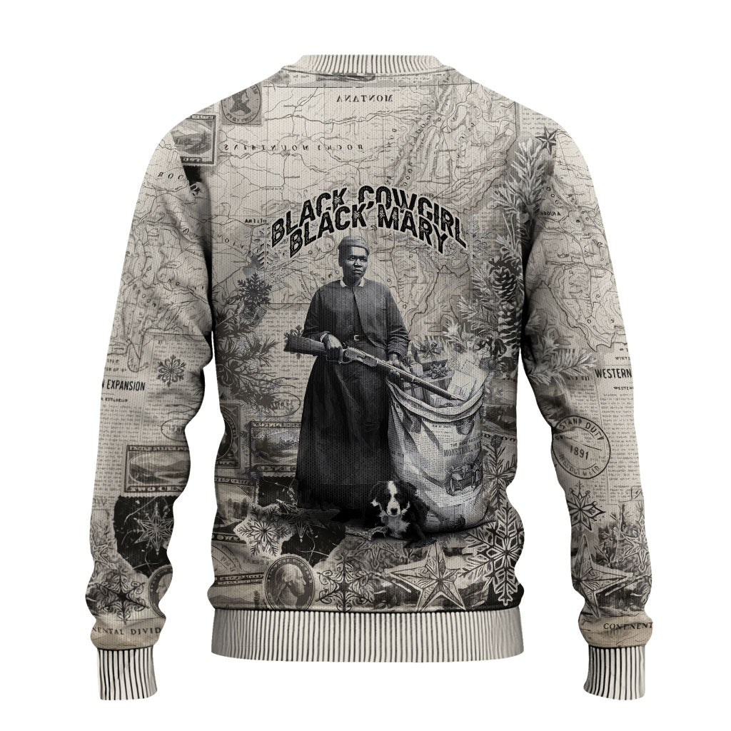 Mary Fields Christmas Ugly Christmas Sweater Stagecoach Mary Vintage Western Map Mail Carrier