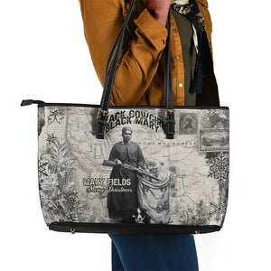 Mary Fields Christmas Leather Tote Bag Stagecoach Mary Vintage Western Map Mail Carrier