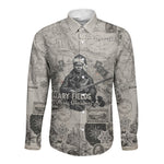 Mary Fields Christmas Long Sleeve Button Shirt Stagecoach Mary Vintage Western Map Mail Carrier