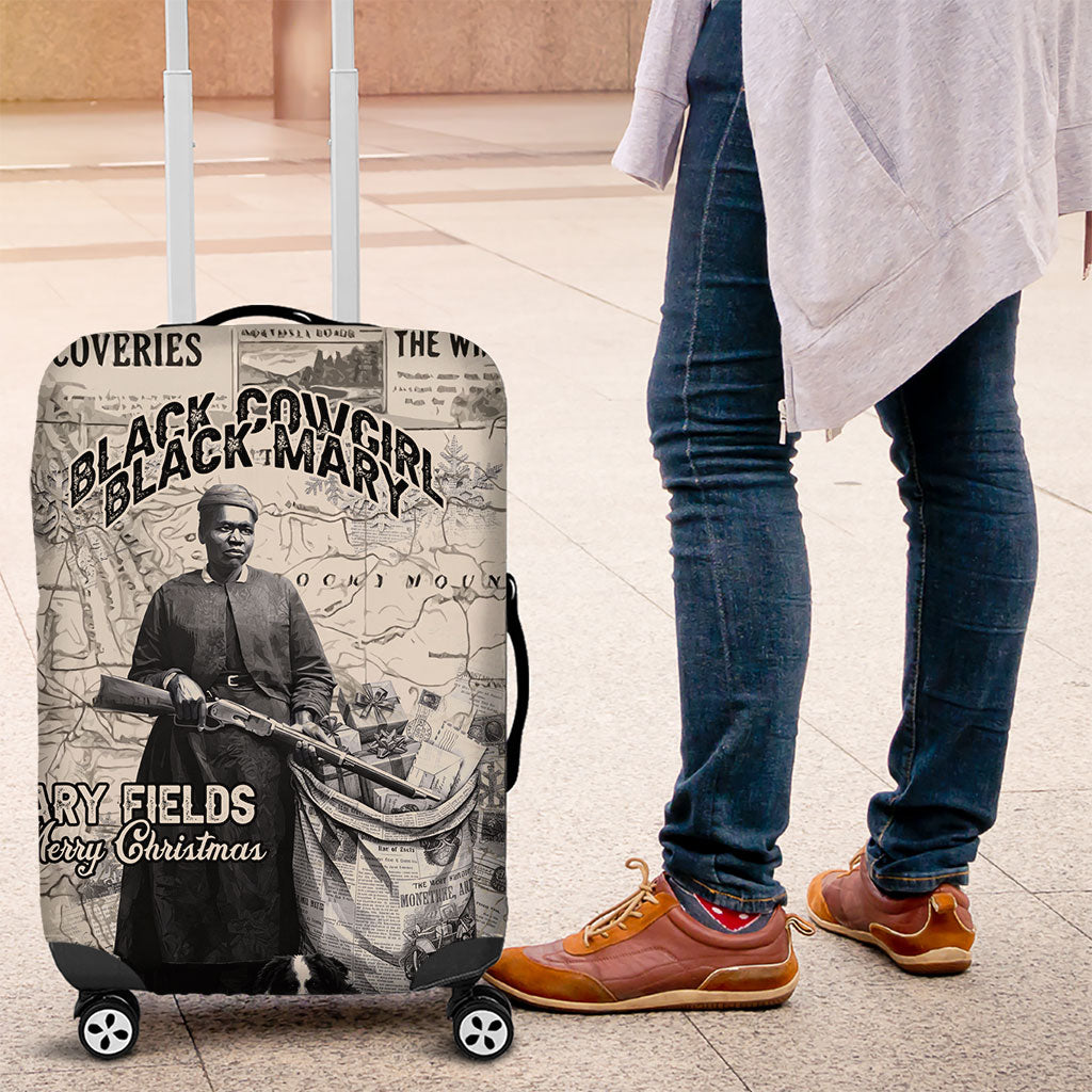 Mary Fields Christmas Luggage Cover Stagecoach Mary Vintage Western Map Mail Carrier