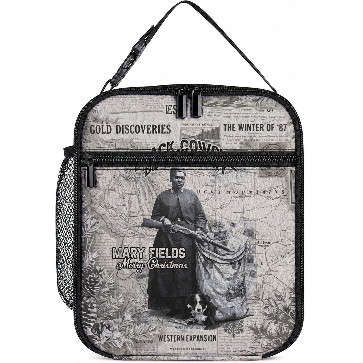 Mary Fields Christmas Lunch Bag Stagecoach Mary Vintage Western Map Mail Carrier